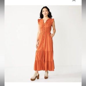 Women’s Sonoma puffed sleeve maxi dress size Large